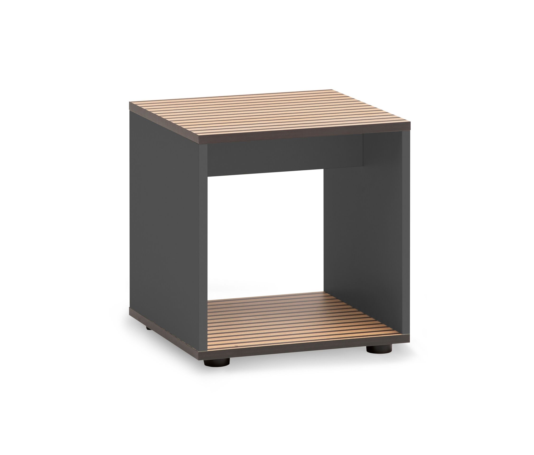 Tchibo - Badhocker »Katta« - 40x40x42cm - anthrazit - Holz / Kunststoff / Metall