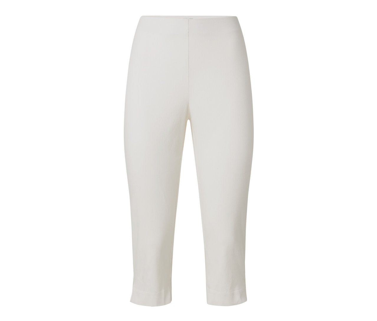 Weiße 3/4-Stretchhose.