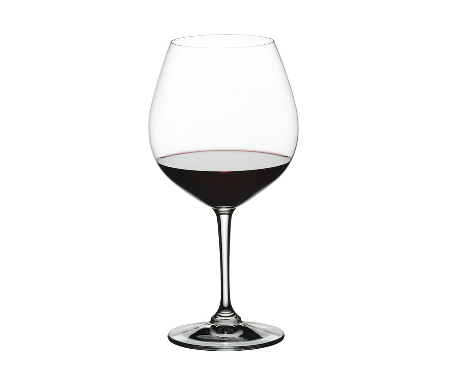 Detail eines »Nachtmann ViVino« Rotweinglases gefüllt mit Rotwein.