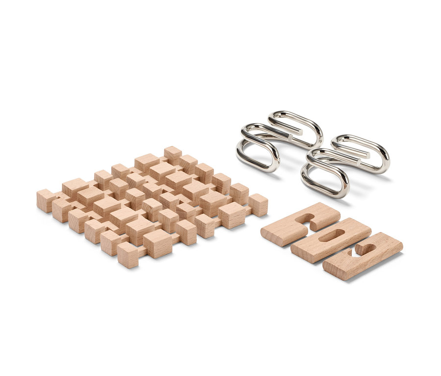 Auf einem weißen Hintergrund sind 3 Geschicklichkeitsspiele zu sehen.