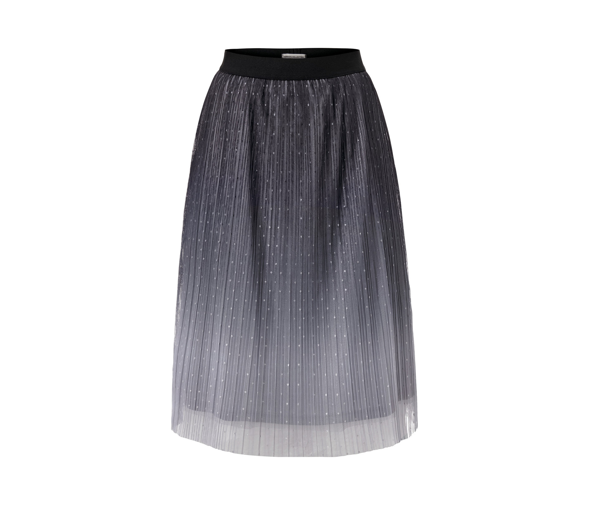 Plissierter Tüllrock mit Farbverlauf - Damen - Gr. 40 - silber/jacquard - silber