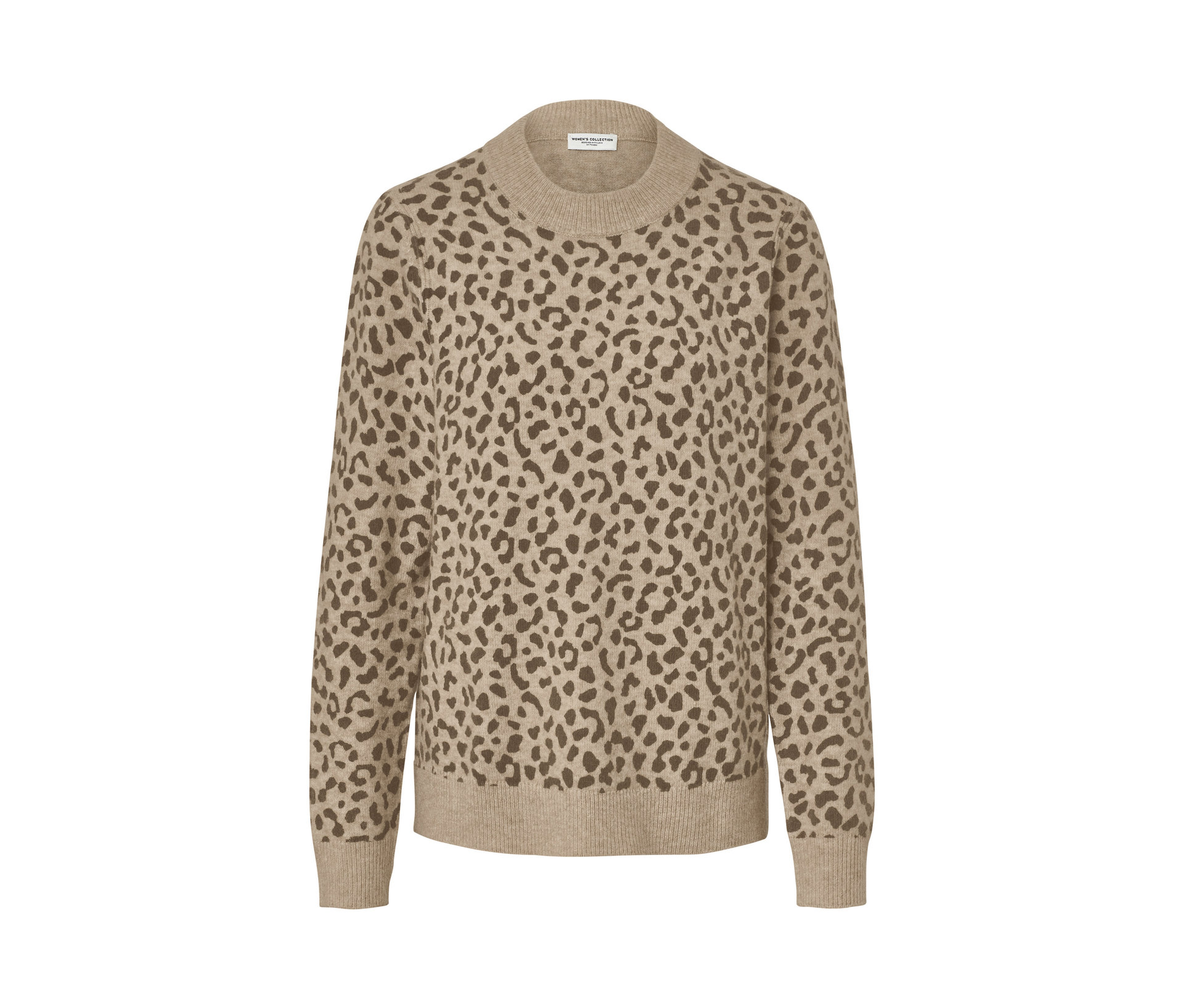Bedruckter Strickpullover - Damen - Gr. S - beige/print - beige