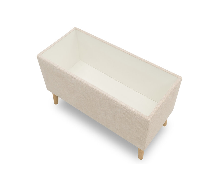 Beiger DOMO Hocker mit Staufach.