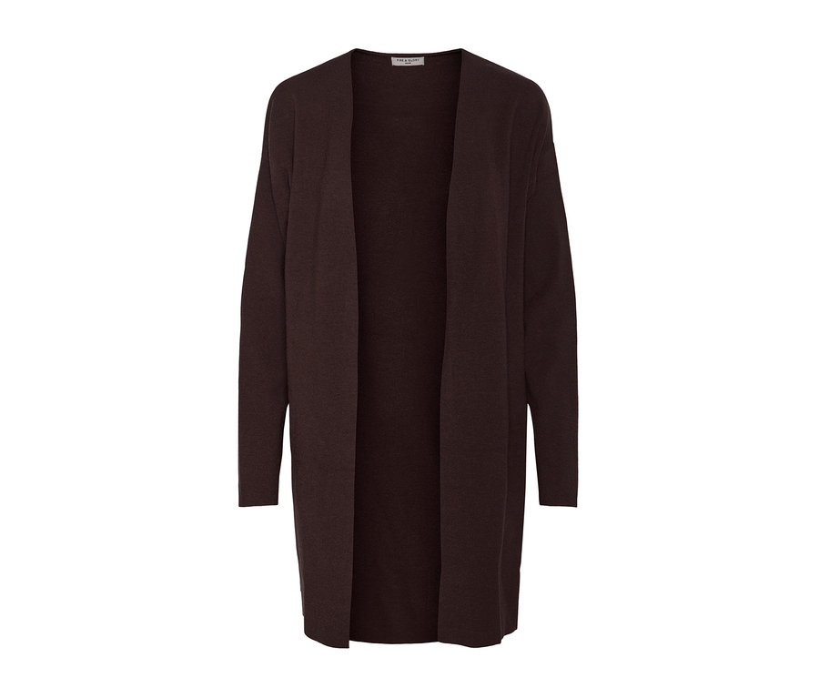 Brauner offener Cardigan.