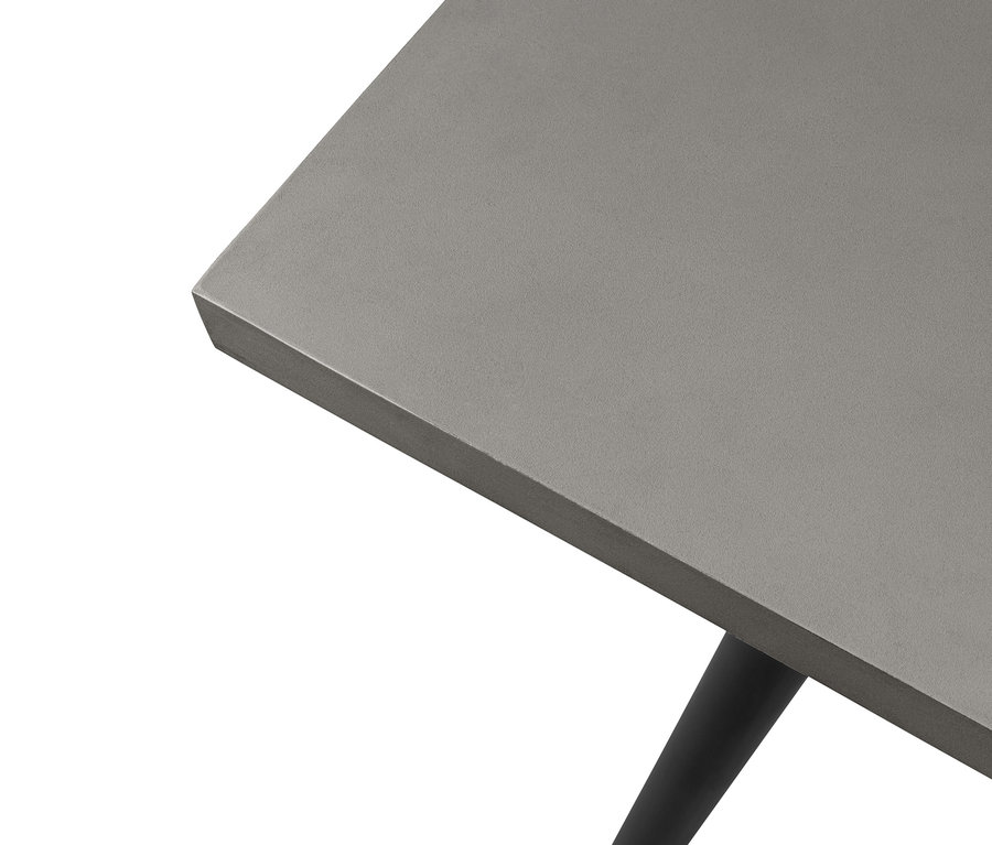 Detailansicht eines Dining-Tisches mit Beton-Tischplatte.