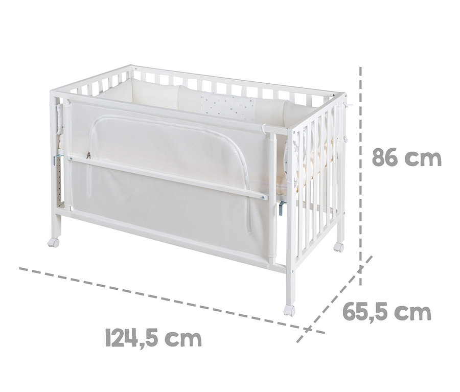 Weißes roba Room Bed »Sternenzauber« Safe asleep®, 60 x 120 cm.