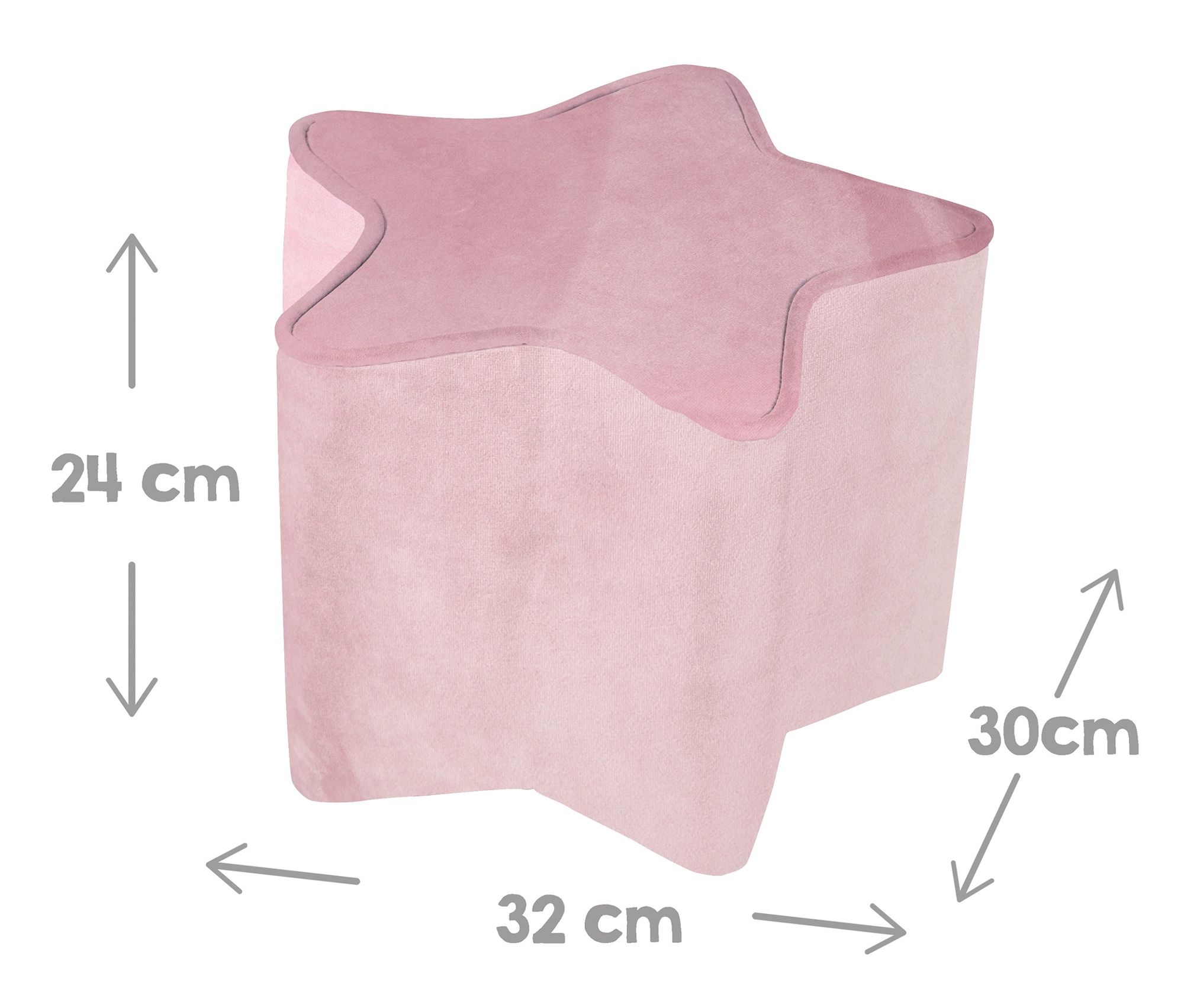 Thumbnail - roba Kinderhocker in Sternform »Lil Sofa« - 30x30x24cm - rosa - Holz