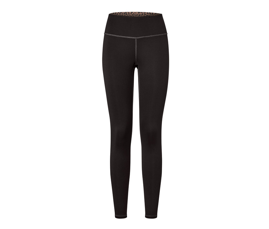 Dunkelbraune/taupefarbene Wende-Sporttight.