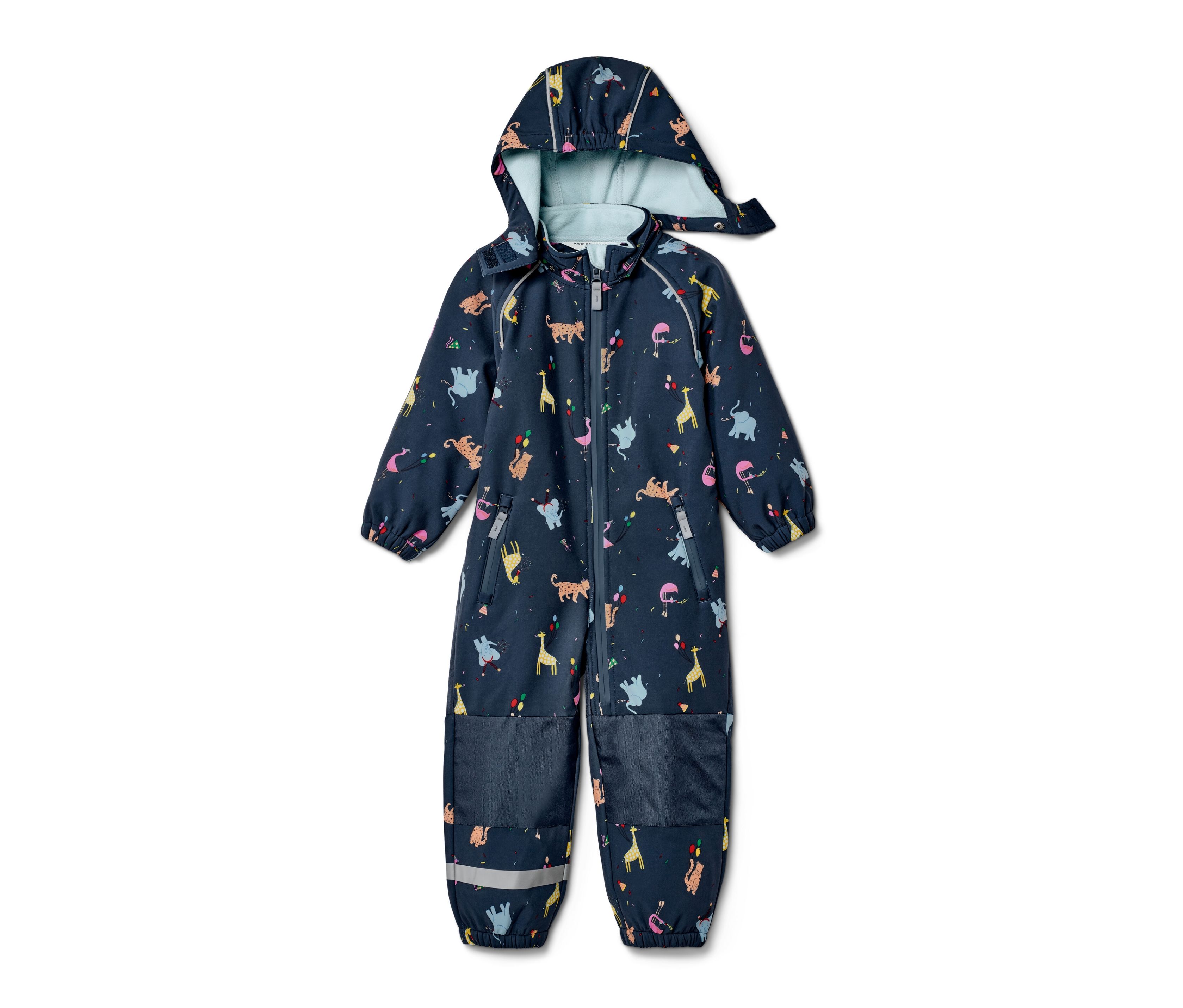 Tchibo - Kinder-Softshell-Einteiler - Herren - Gr. 98/104 - dunkelblau/print