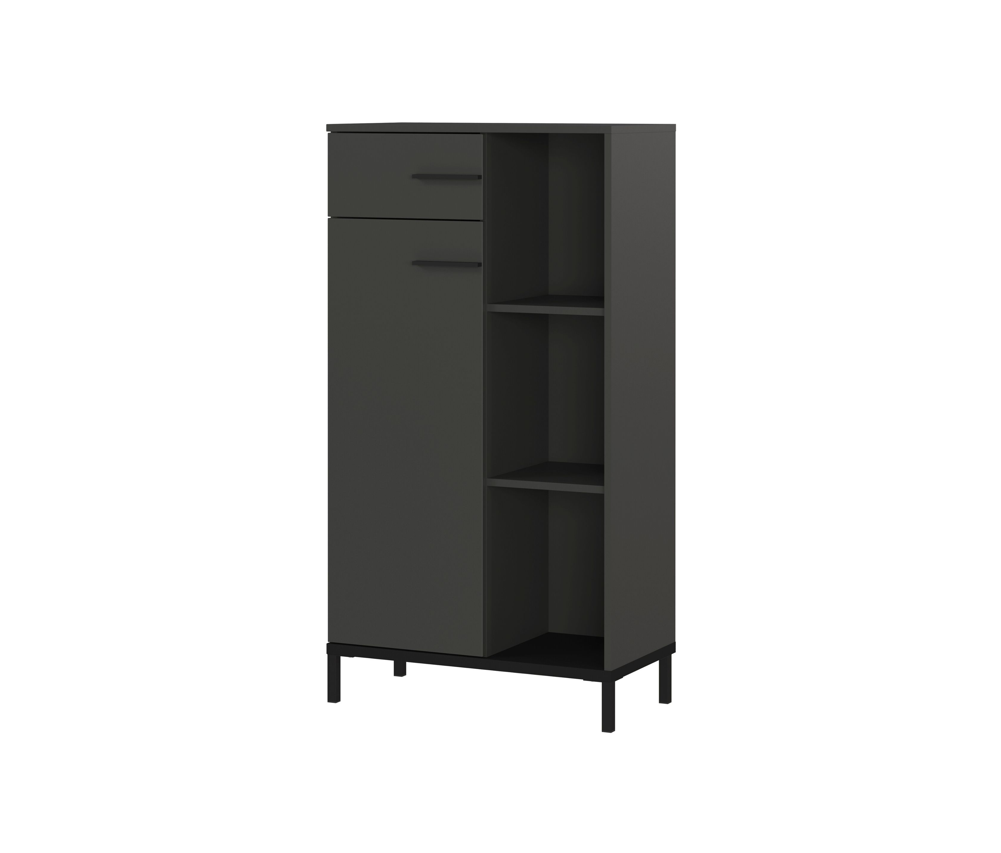 Tchibo - Aktenschrank »Rovigo« - 60x34x120cm - schwarz - Holz / Metall