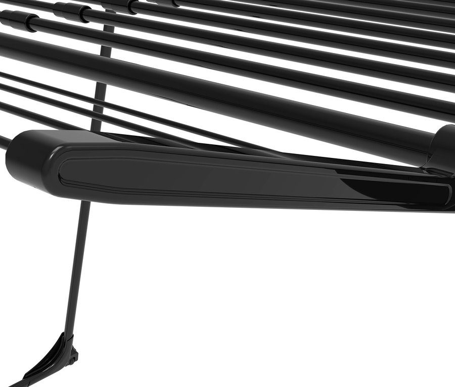 Detailansicht eines schwarzen Teleskop-Wäscheständers »Ultra«.