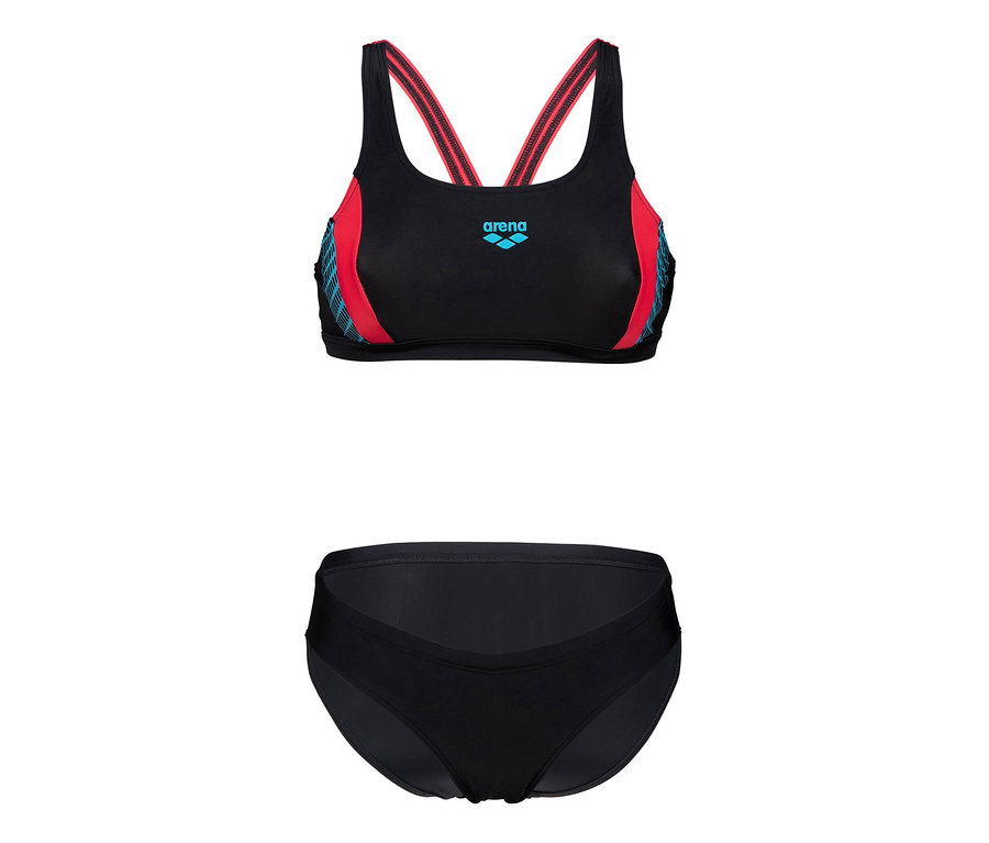 Schwarzes Arena Sport-Bikini-Set.