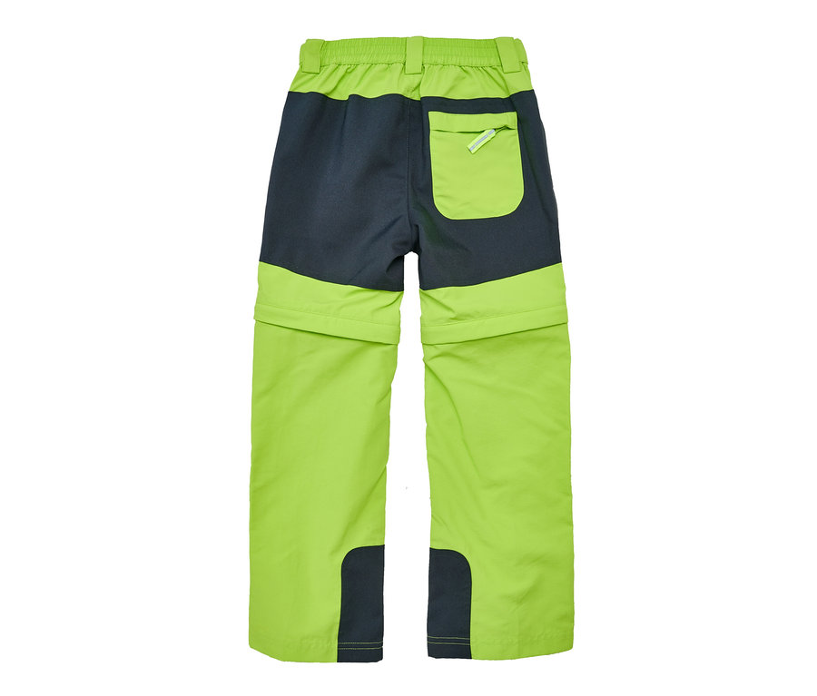 Rückansicht einer grünen Zipp-off-Hose der Marke Jako-O.