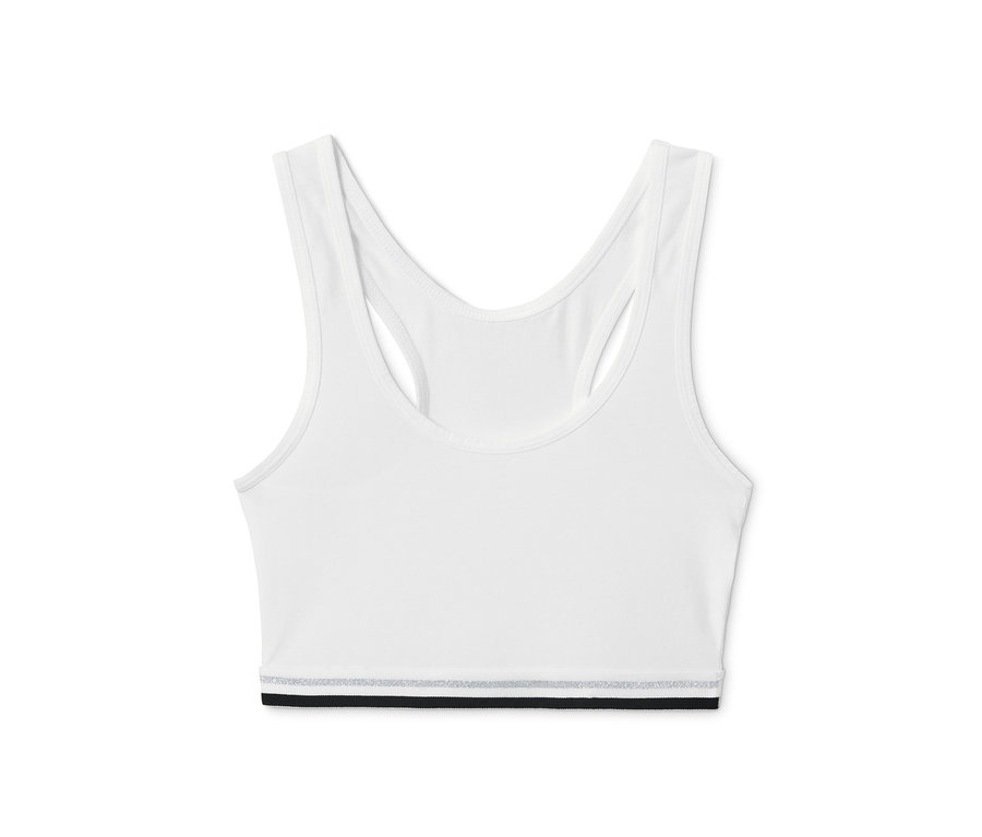 Weißes Mädchen-Bustier aus einem 3er-Set.