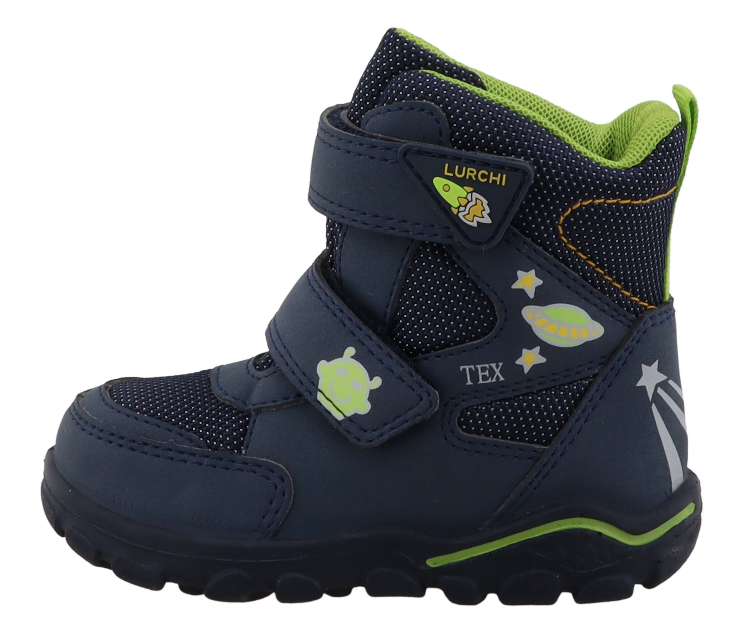 Blauer LURCHI »Kojo-TEX« Stiefel mit Weltraummotiv.