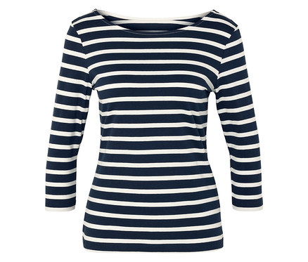 Shirt mit 3/4-Arm, dunkelblau gestreift