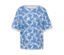 Hellblaues bedrucktes Sweatshirt.