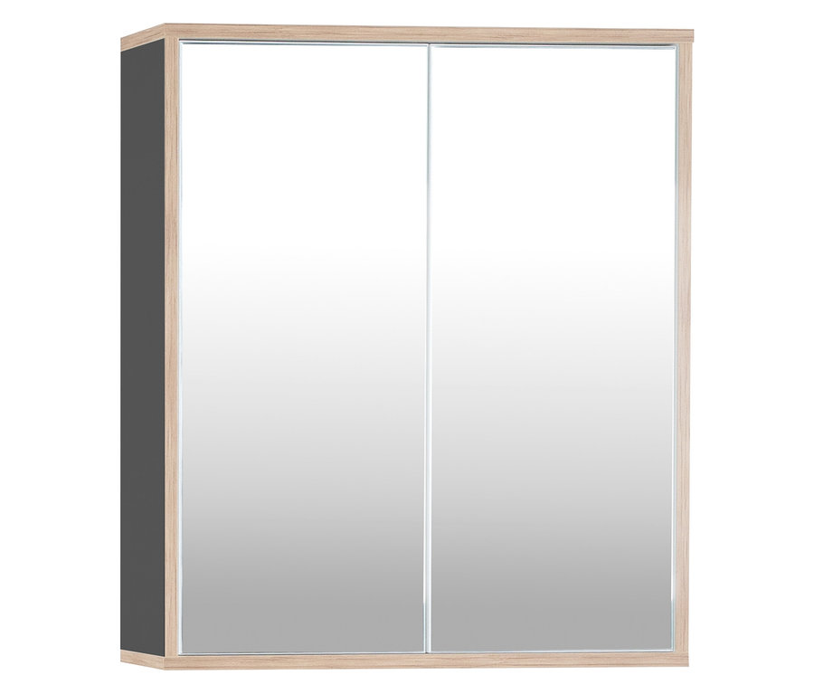 Grauer Roba Spiegelschrank »Morena« mit zwei Türen und Spiegel mit Artisan-Eiche