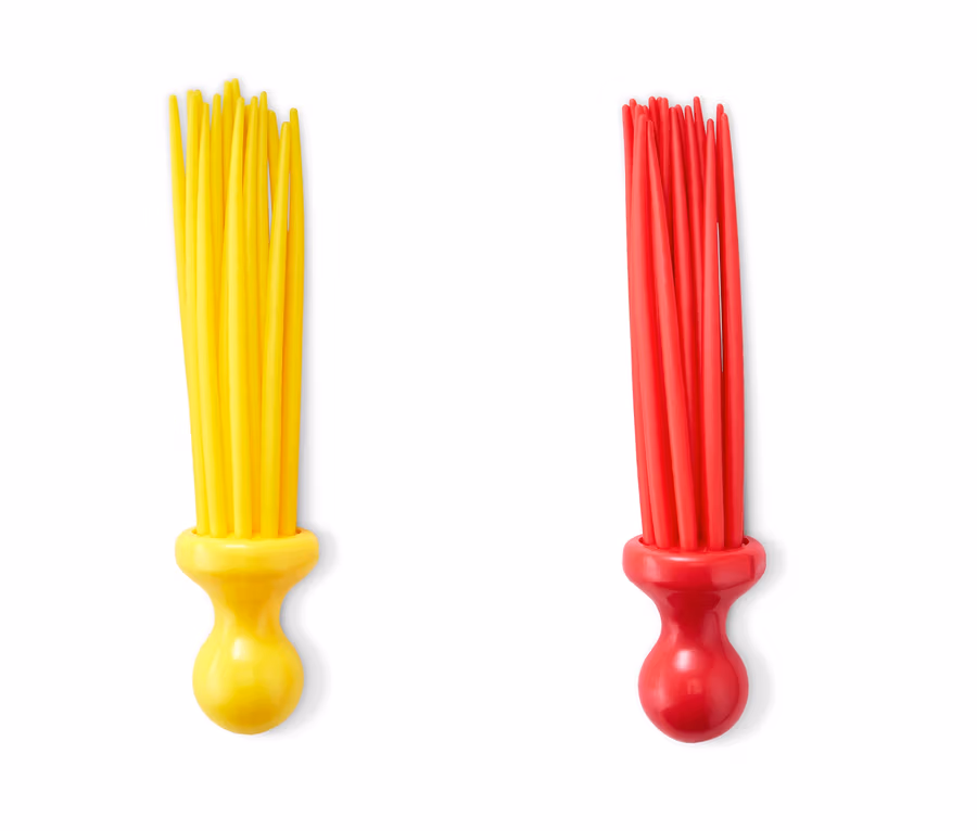 Drei flexible Tauchstäbe in Grün, Gelb und Rot.