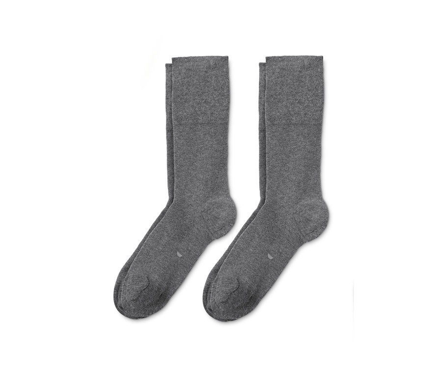 Zwei Paar graue Diabetikersocken.