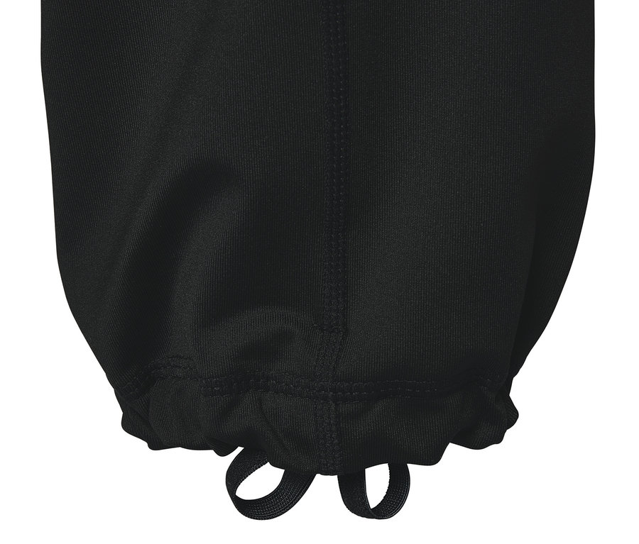 Detailaufnahme einer schwarzen Bodyforming-Sporthose mit Kordelzug.