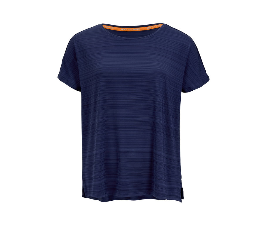 Dunkelviolettes meliertes Sportshirt.