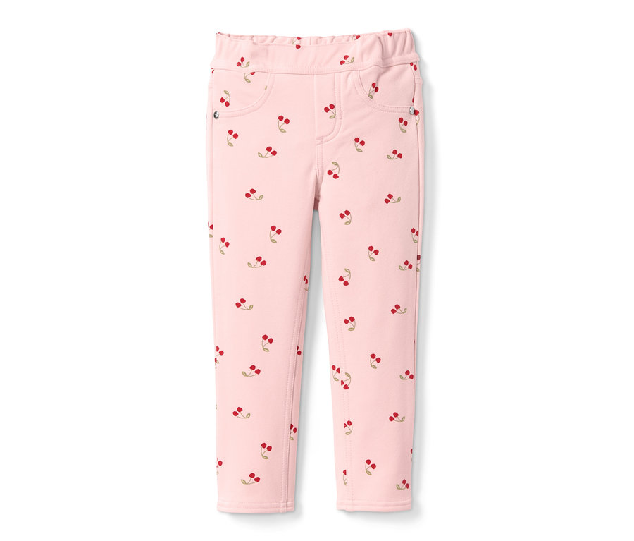 Rosa Treggings mit Kirschmuster.
