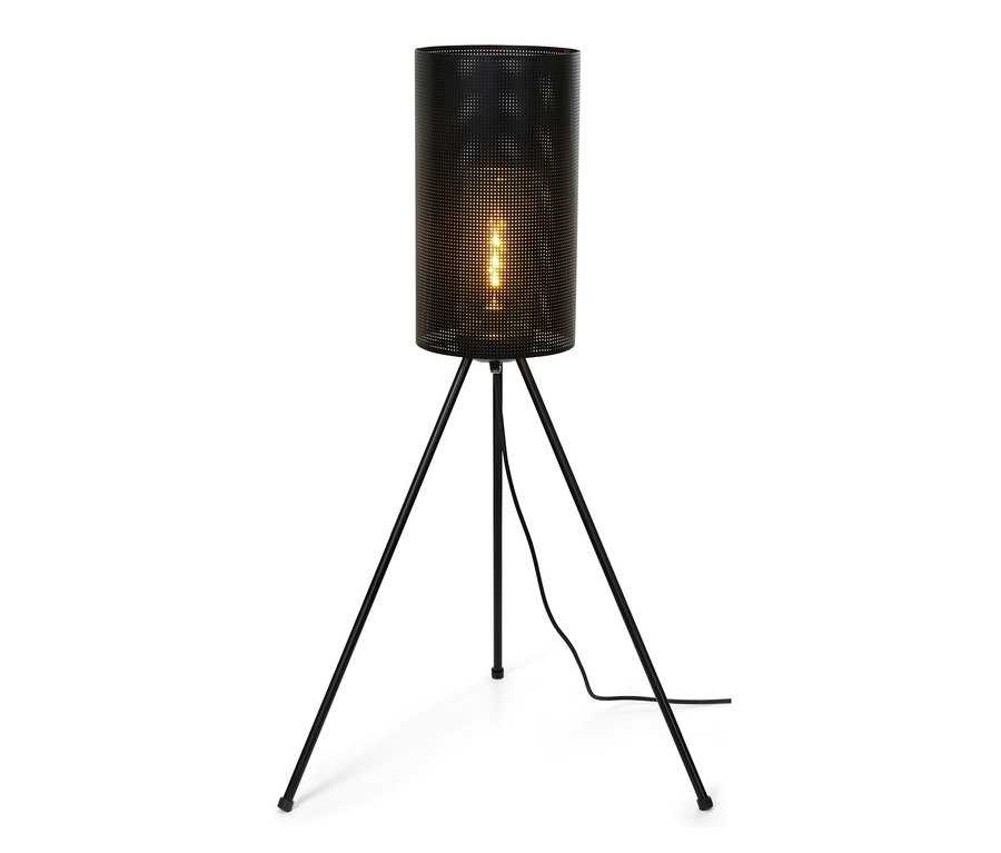 Eine schwarze LED-Outdoor-Dreibeinleuchte.