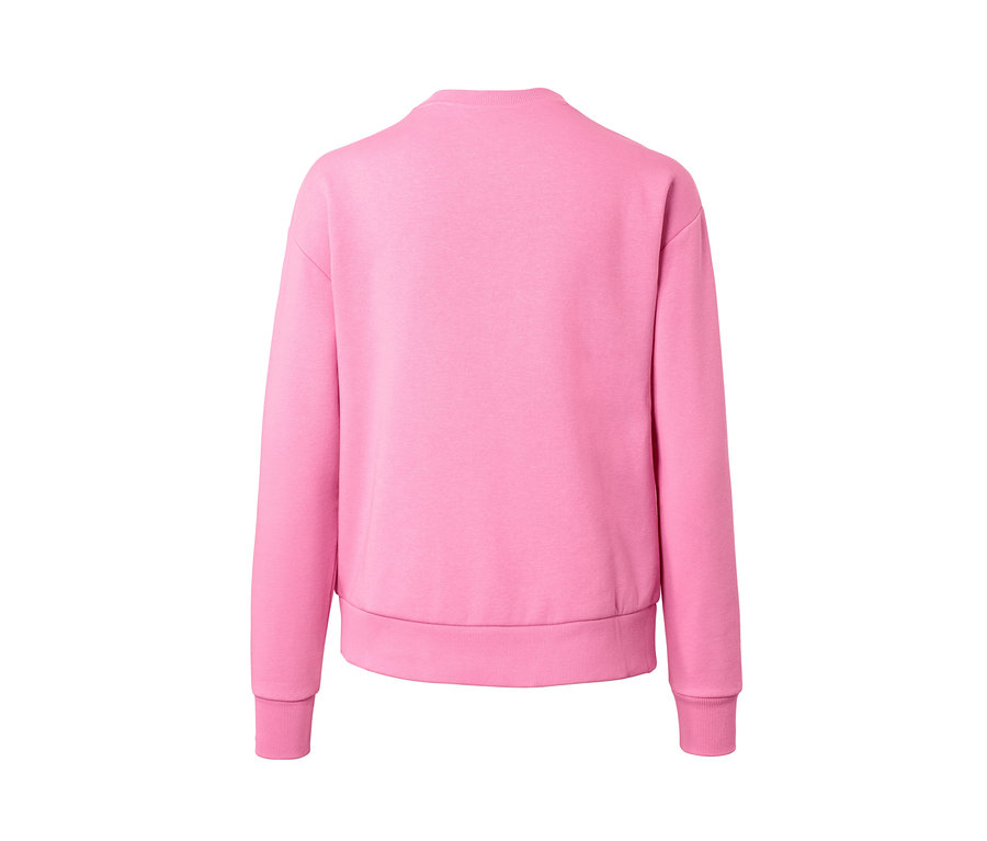 Rückansicht eines rosa Sweatshirts.