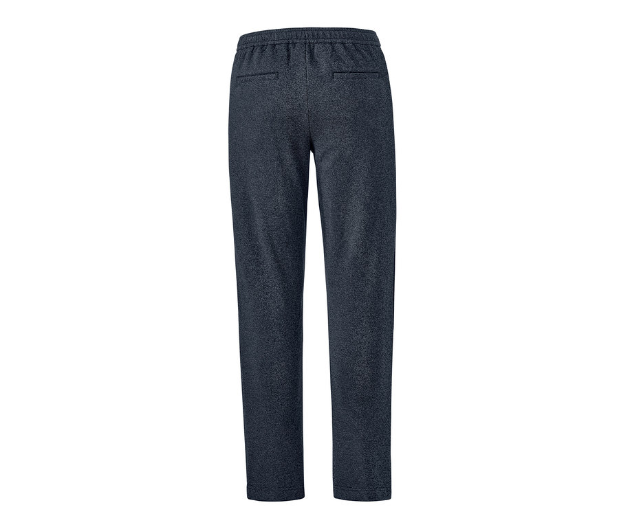 Dunkelblaue Jersey-Hose mit elastischem Bund und Gesäßtaschen.