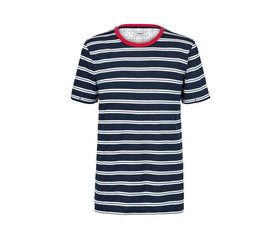 Gestreiftes T-Shirt mit kurzen Ärmeln.