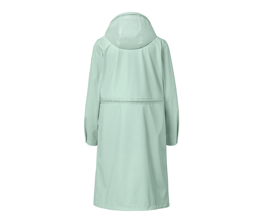 Rückansicht des Regenparkas.