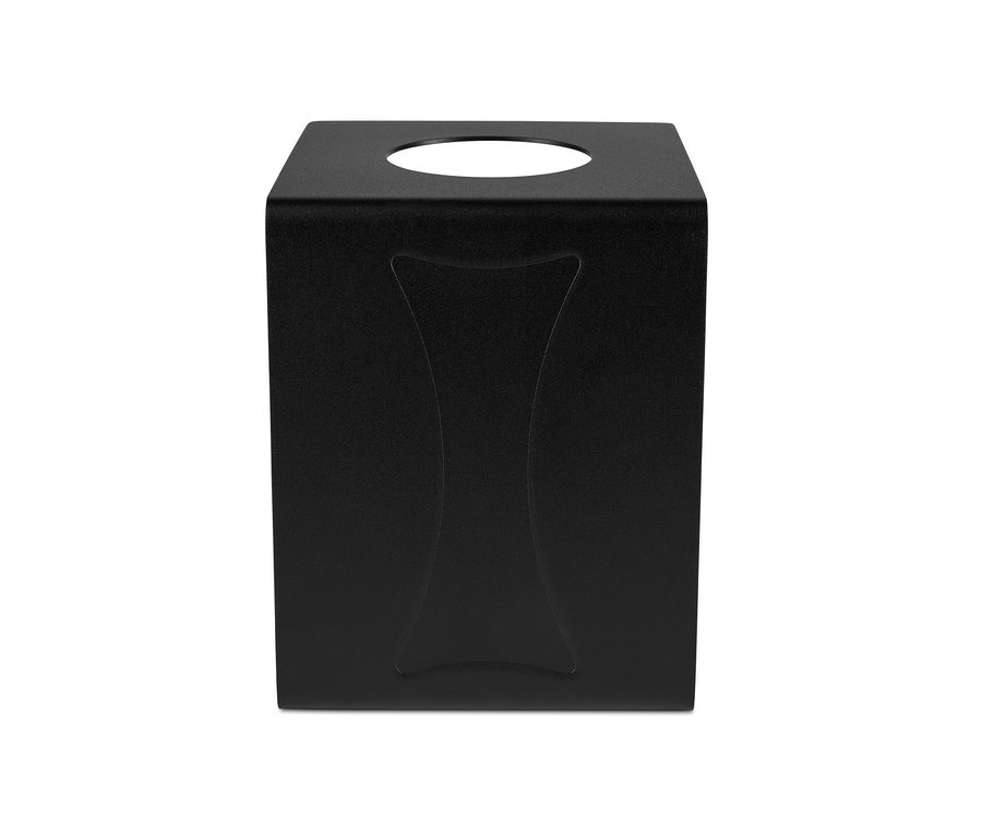 Schwarzer Handfilter-Halter auf weißem Hintergrund.