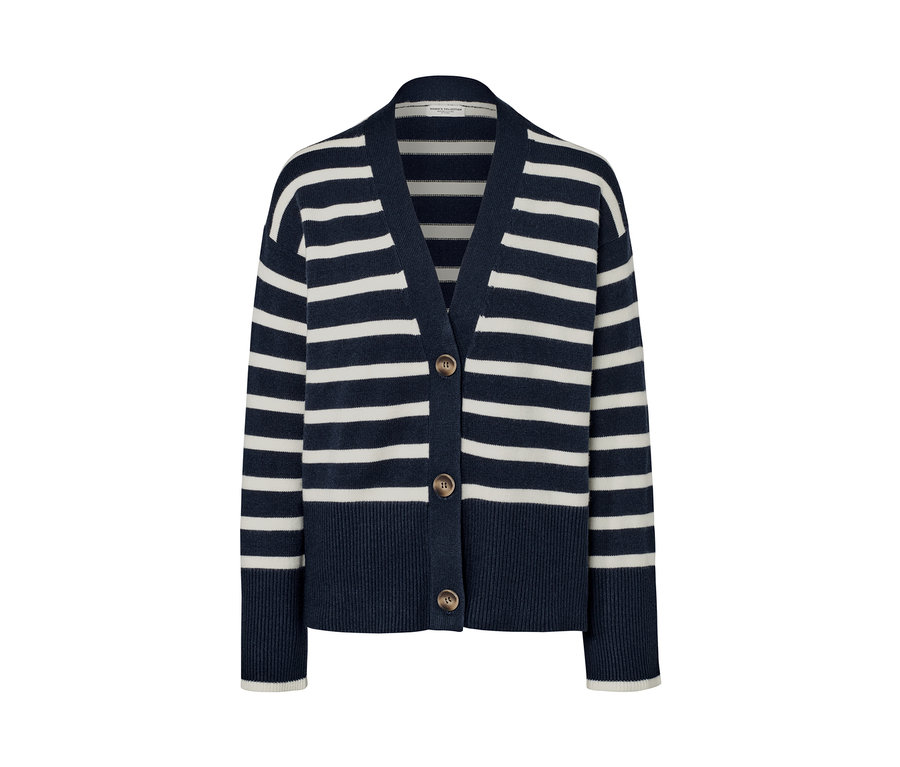 Gestreifter Cardigan mit Knöpfen.