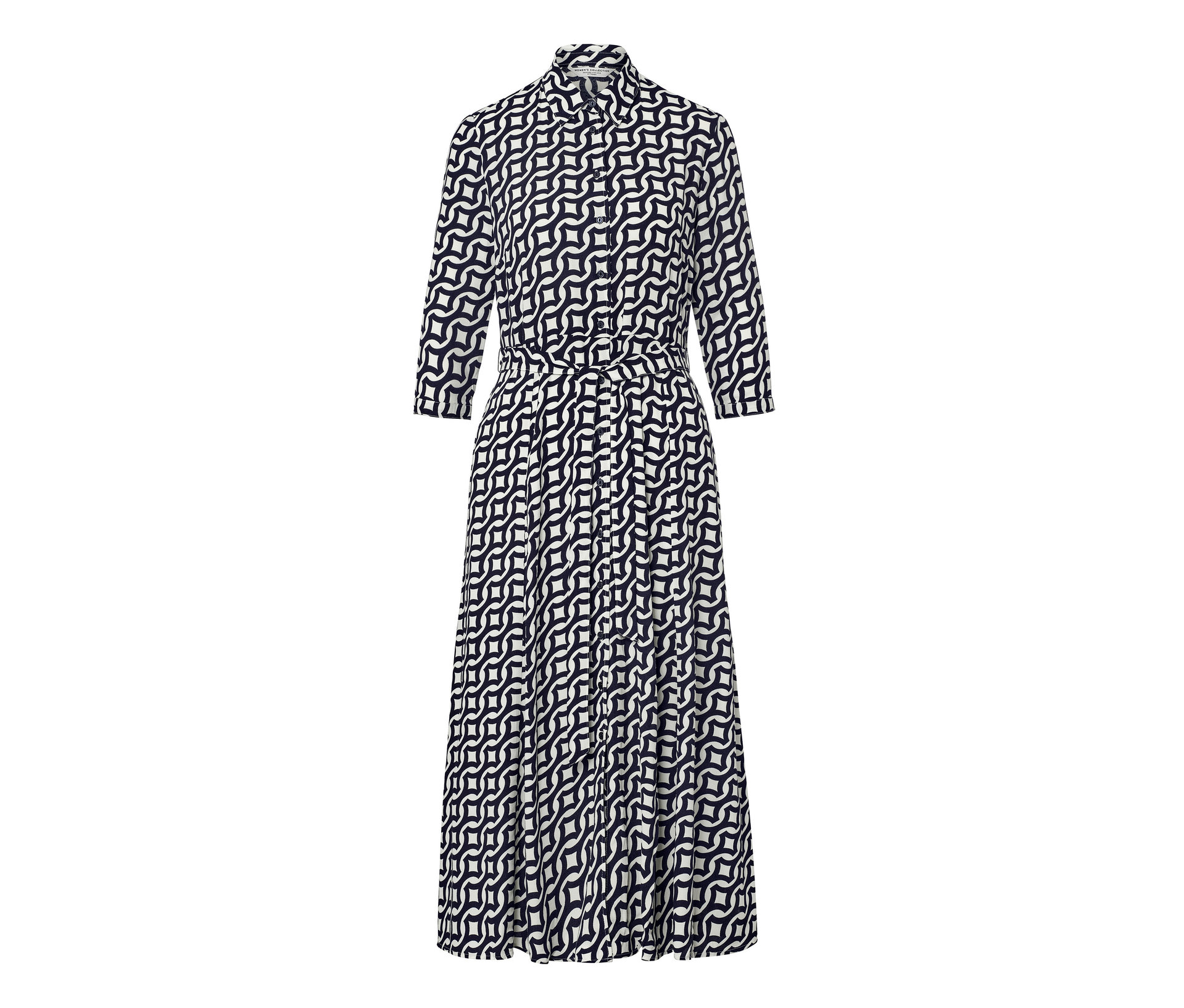 Bedrucktes Hemdblusenkleid - Damen - Gr. 40 - dunkelblau/print - dunkelblau