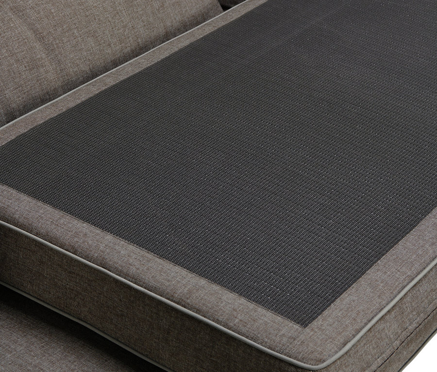 Detailaufnahme einer Lounge-Ecke »Jara« mit Textilgeflecht.