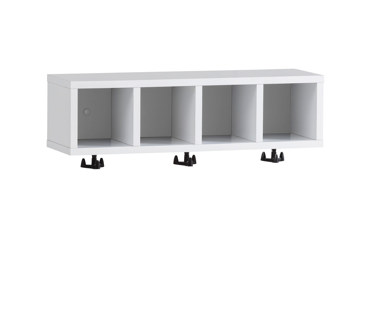 Ein mattweißes Regal »Balto« mit vier Fächern.