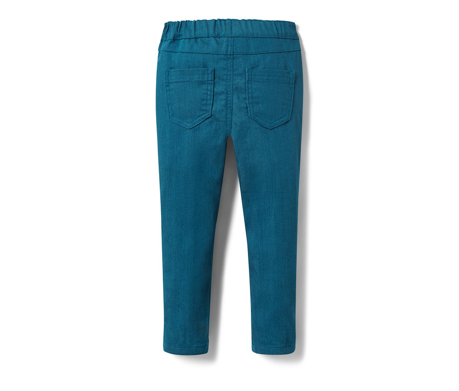 Blaue Kleinkind-Treggings von hinten.