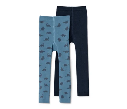 Zwei blaue Kinder-Thermoleggings.