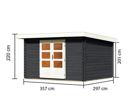Abbildung des Karibu Gartenhauses, 28 mm, (Barne 7).