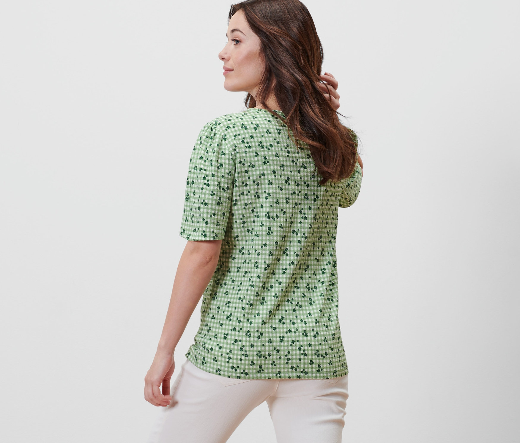 Thumbnail - Tchibo - Blusenshirt mit Alloverprint - Damen - Gr. 34 - grün/kariert