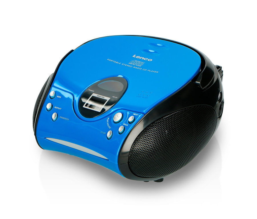 Blauer Lenco »SCD-24 Boombox« CD-Player mit Radio und Kopfhöreranschluss.
