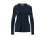 Marineblaues Langarmshirt mit Zierknöpfen an der Schulter.
