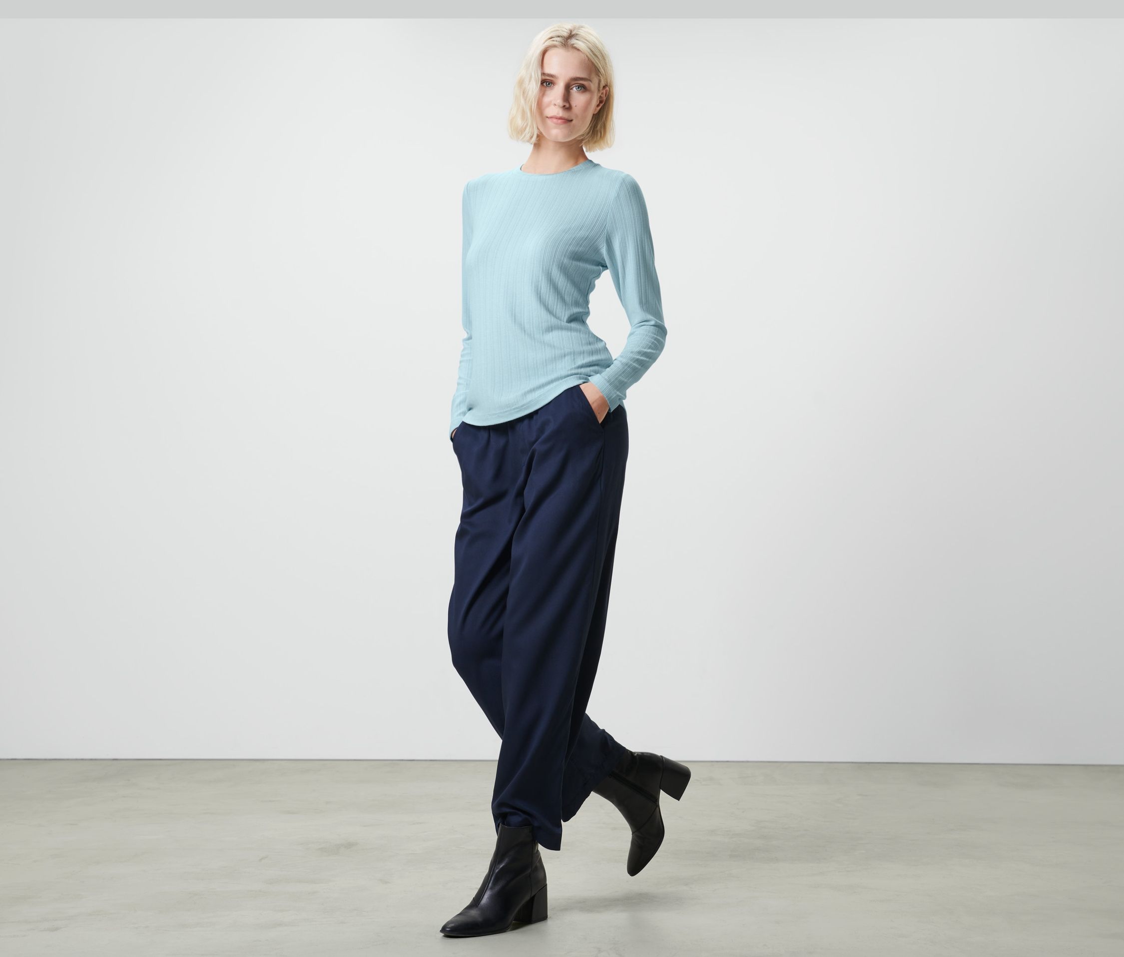 Thumbnail - Tchibo - Langarmshirt - Damen - Gr. M - hellblau