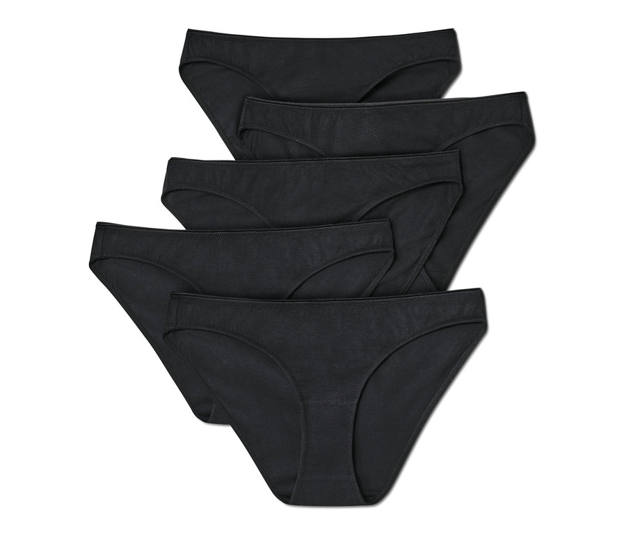 Fünf schwarze Slips.