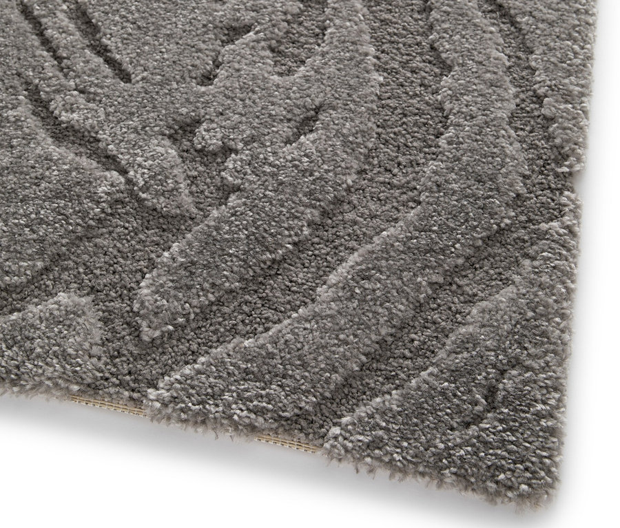 Detailansicht eines grauen Teppichs »Cosmo «Waves.