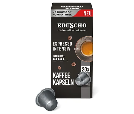 Packung Eduscho Espresso Intensiv Kaffeekapseln.