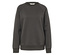 Dunkelgraues Langarm-Sweatshirt vor weißem Hintergrund.