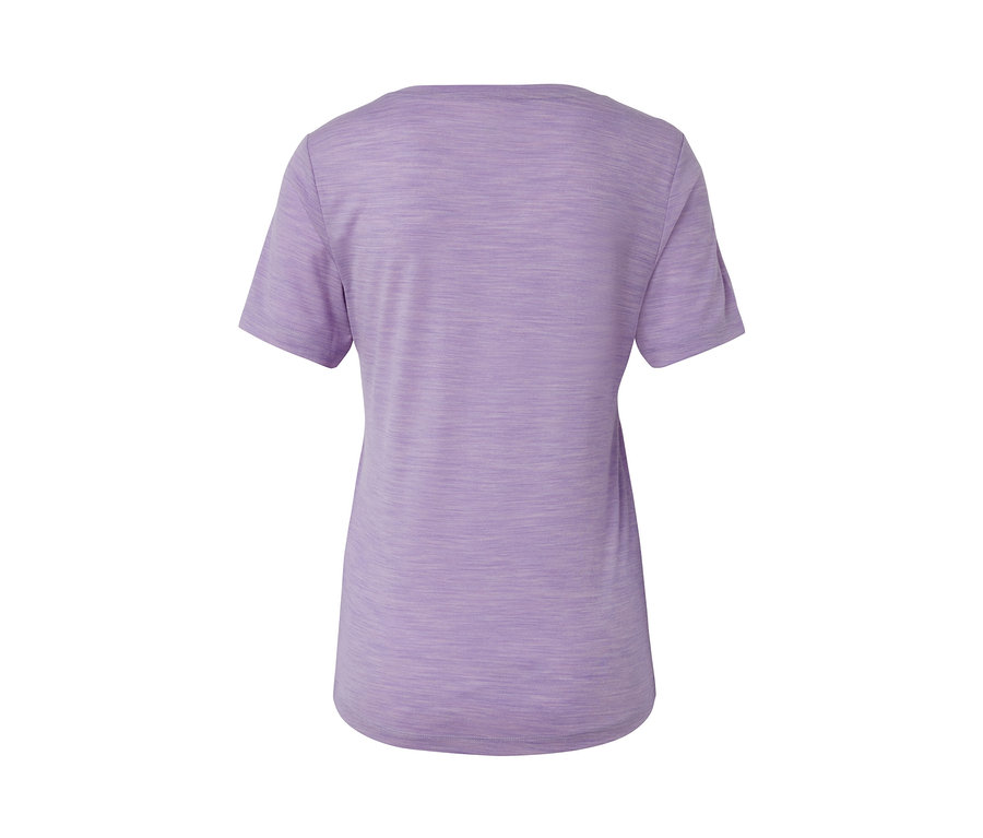 Lila T-Shirt mit Merinowolle.