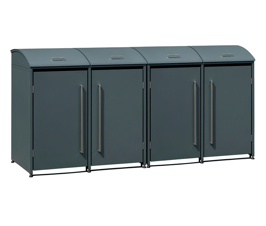 Graue Mülltonnenbox, 4er